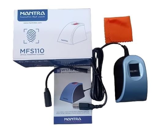 Mantra MFS 110 L1 Biometric Single Fingerprint Scanner | Aadhaar Authentication Device | Latest Updated RD Service | High Securety and Fast scanning | Reliable and Durable