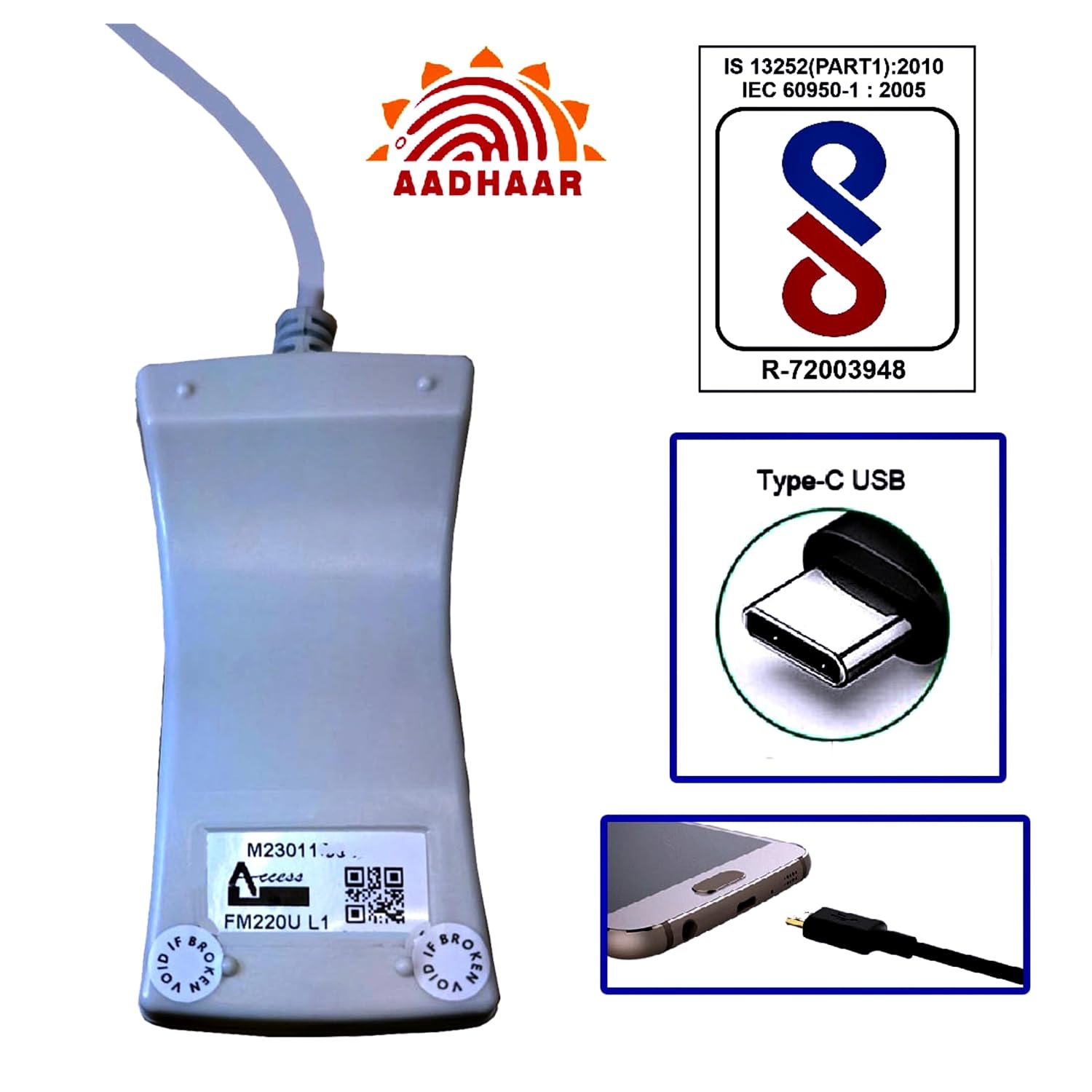 FM220U L1 Biometric Scanner C-Type | 1 Year RD Free