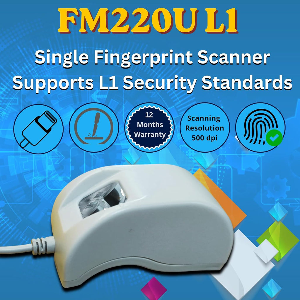 FM220U L1 Biometric Scanner C-Type | 1 Year RD Free